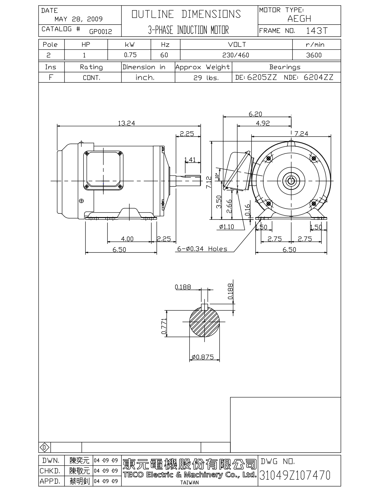 Teco GP0012 Reference Drawing