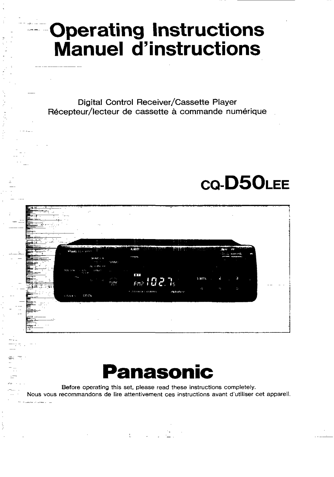 Panasonic CQ-D50L Operating Instructions