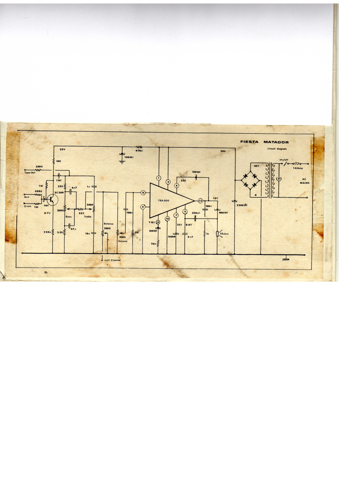 FIESTA MATADOR Schematic