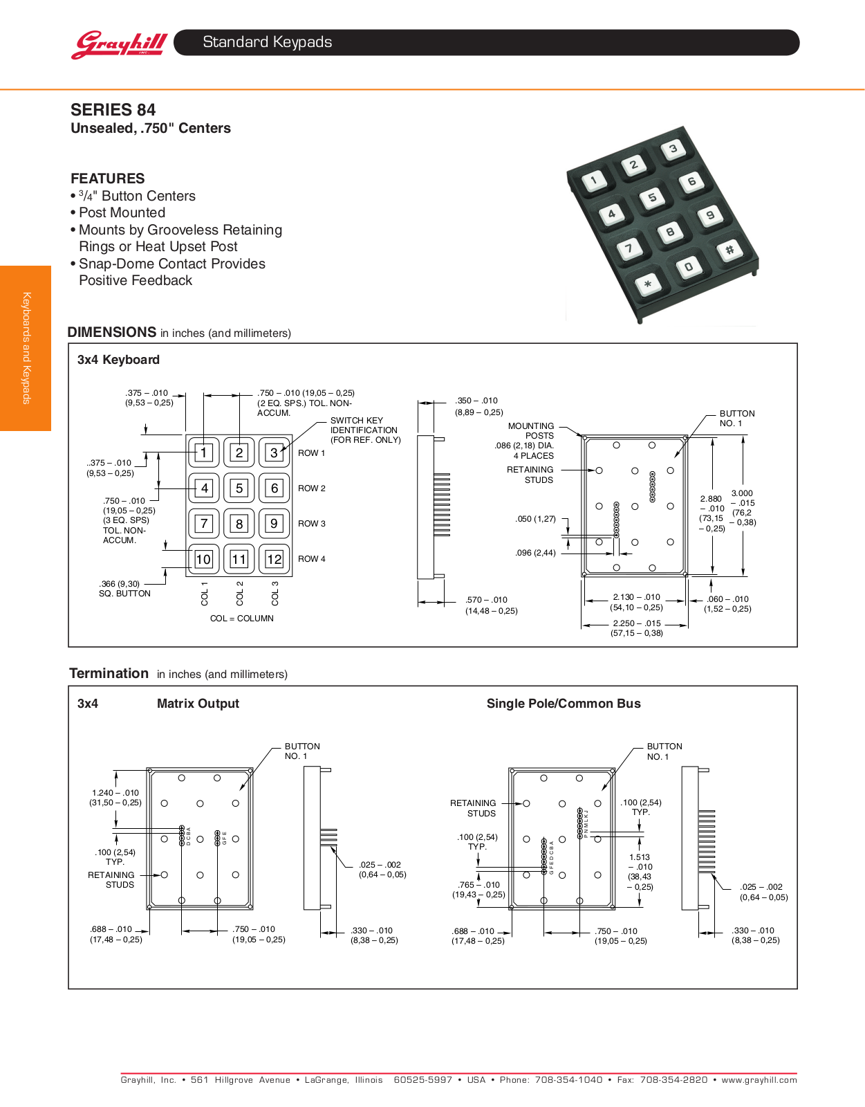 Grayhill Keypads 84 User Manual