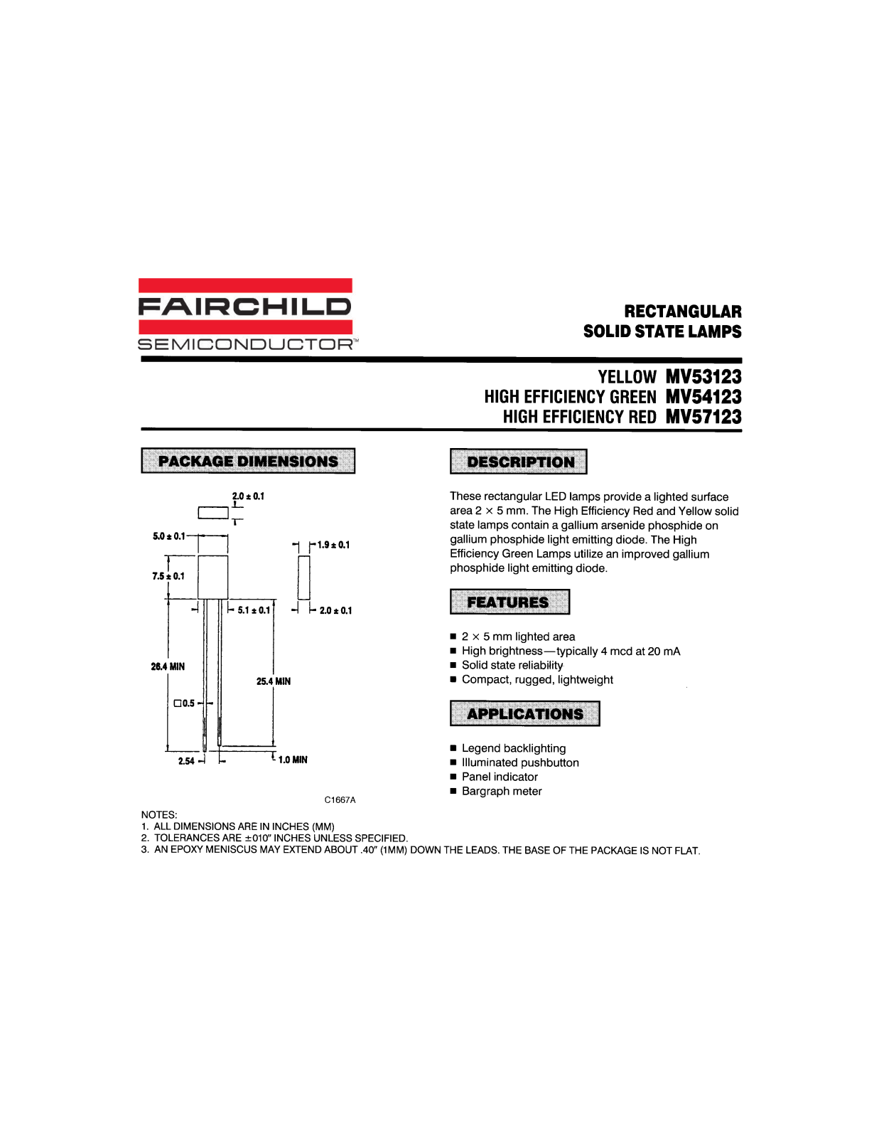 Fairchild Semiconductor MV57123, MV54123, MV53123 Datasheet