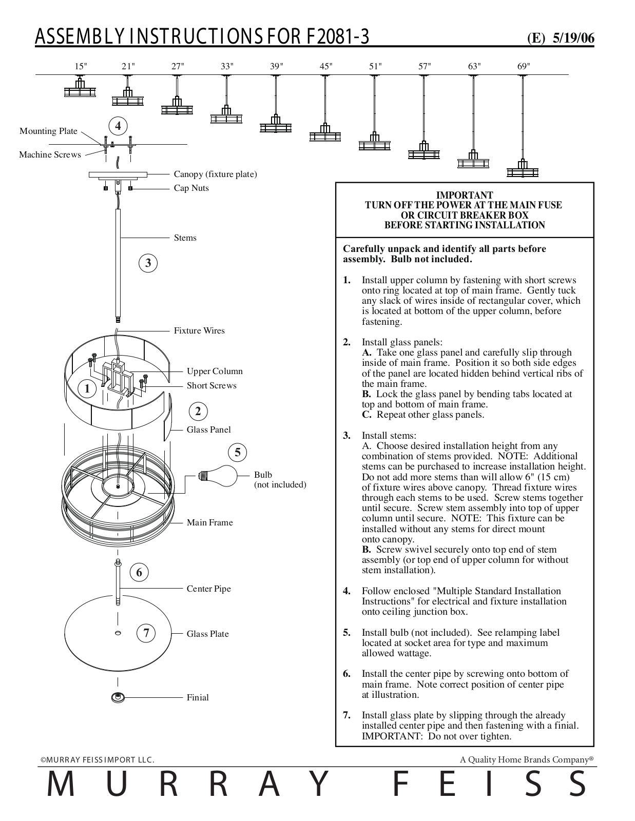 Feiss F2081-3 User Manual