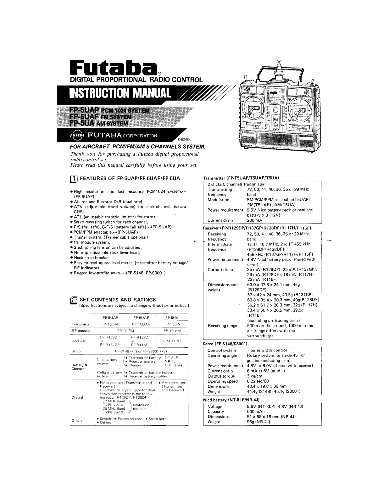 Futaba FP5UA, FP5UAP User Manual