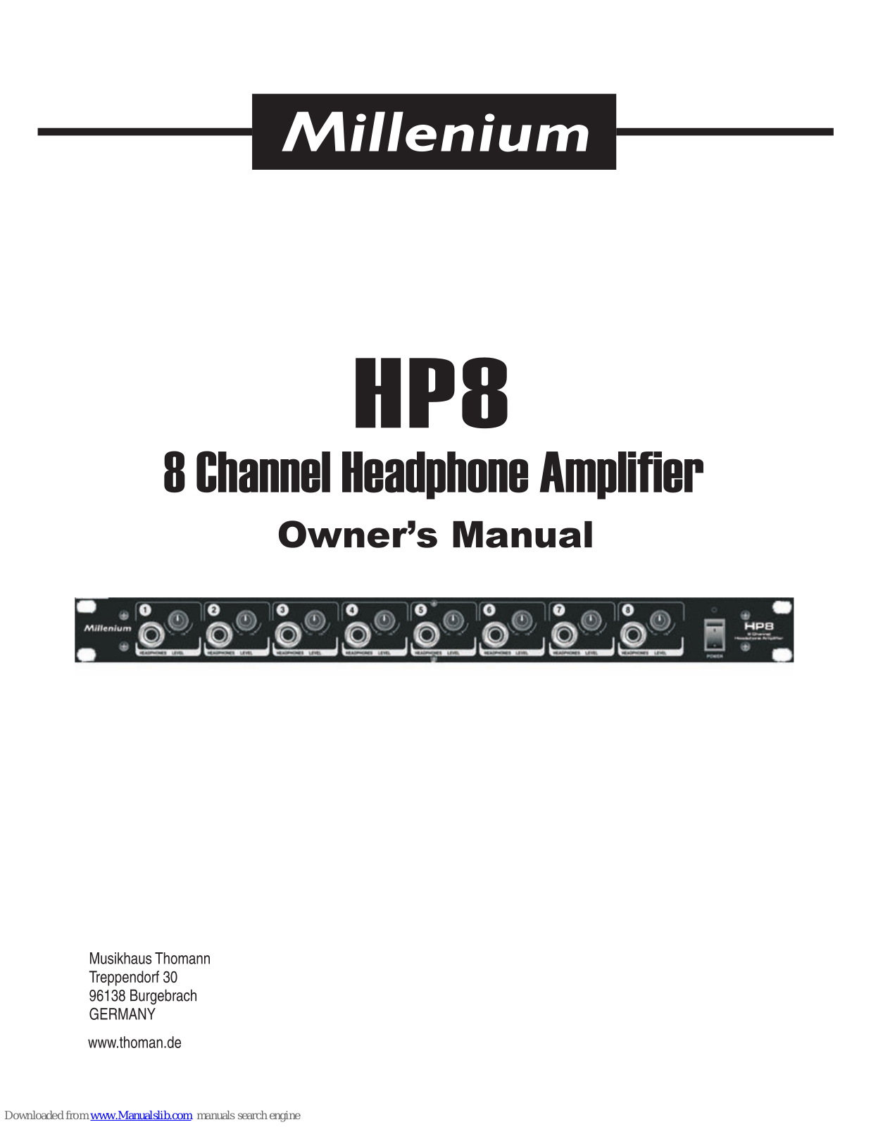 Millenium HP8 Owner's Manual - ManualMachine.com