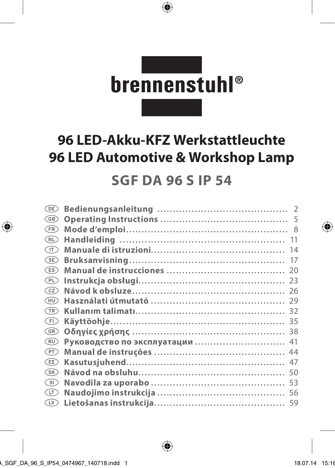 Brennenstuhl SGF DA 96 S User Manual