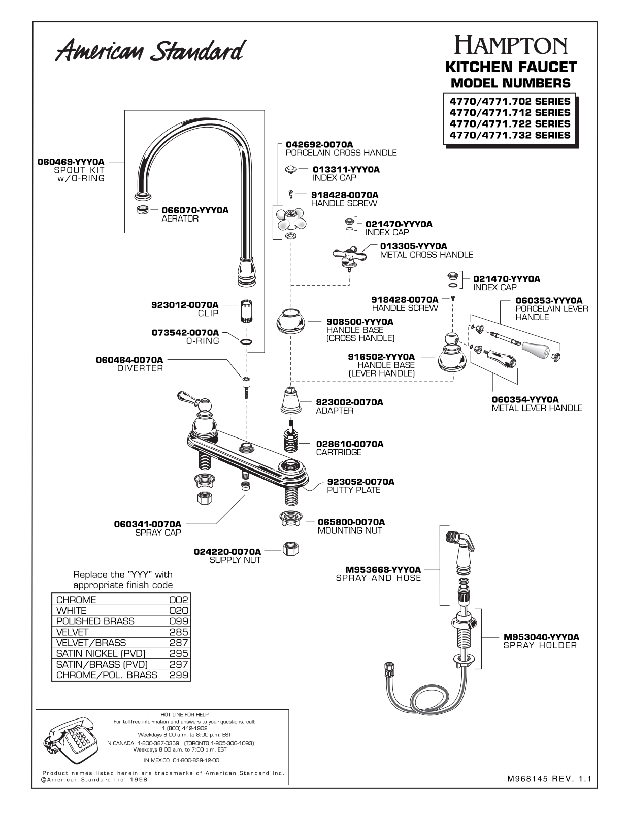 American Standard 4770 User Manual