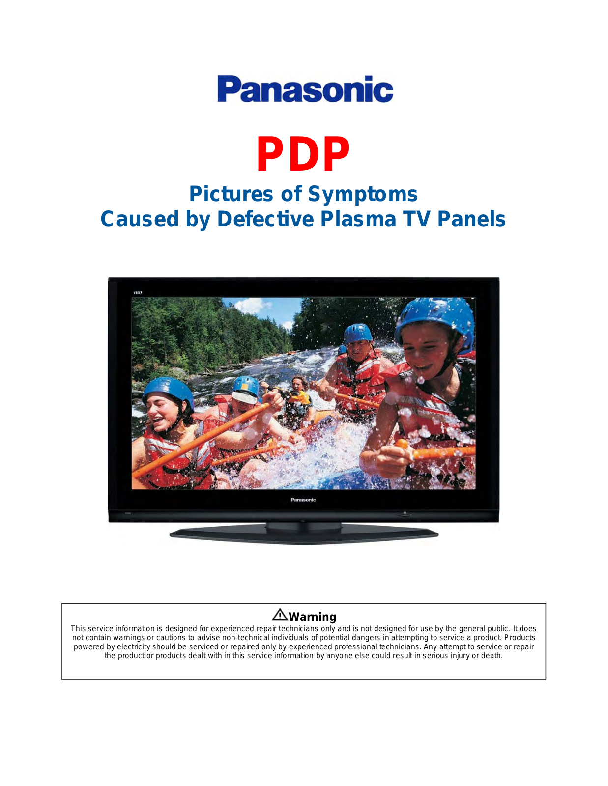 Panasonic PDP Pictures of Symptoms 2007 Service Manual