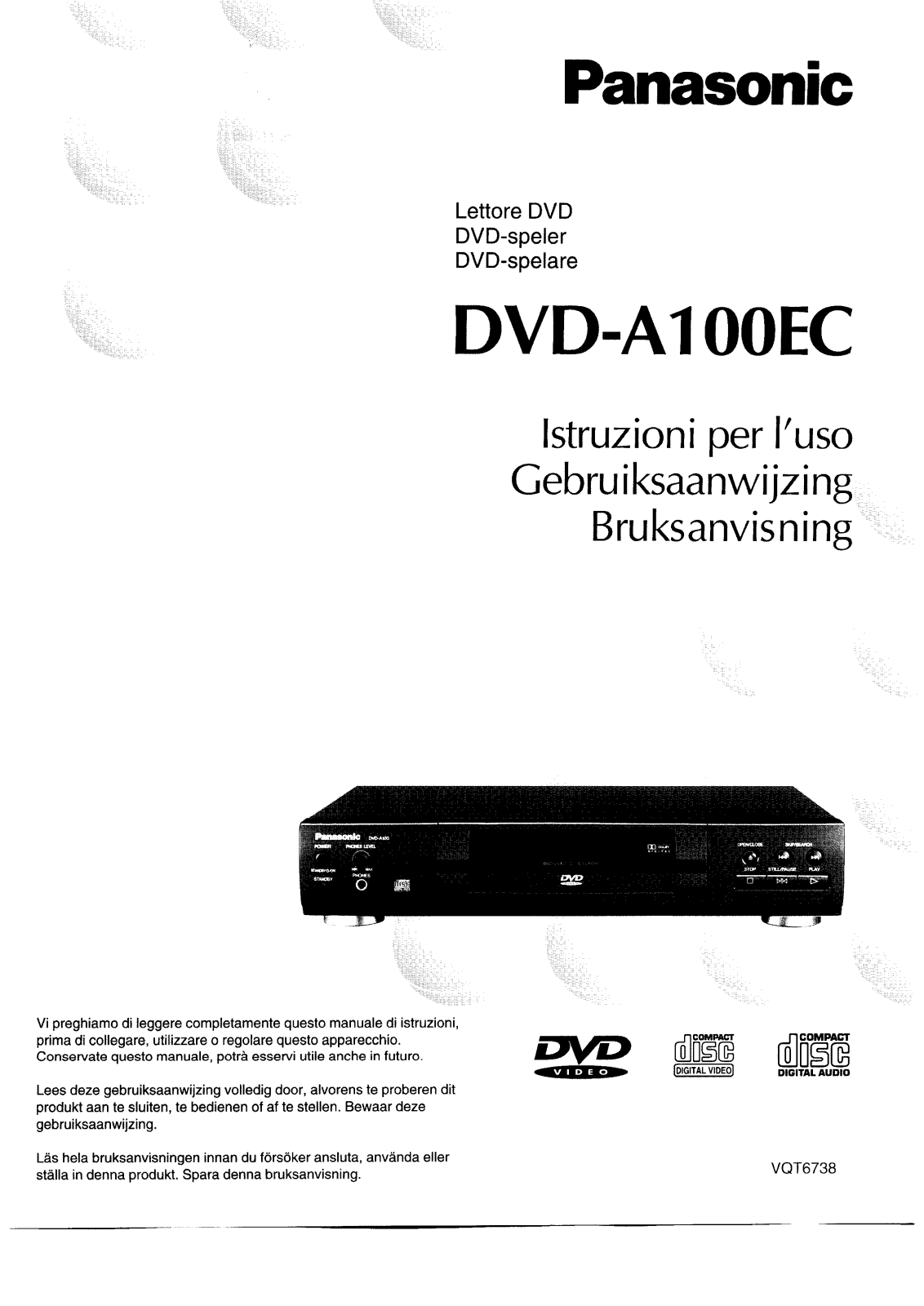 Panasonic DVD-A100 User Manual