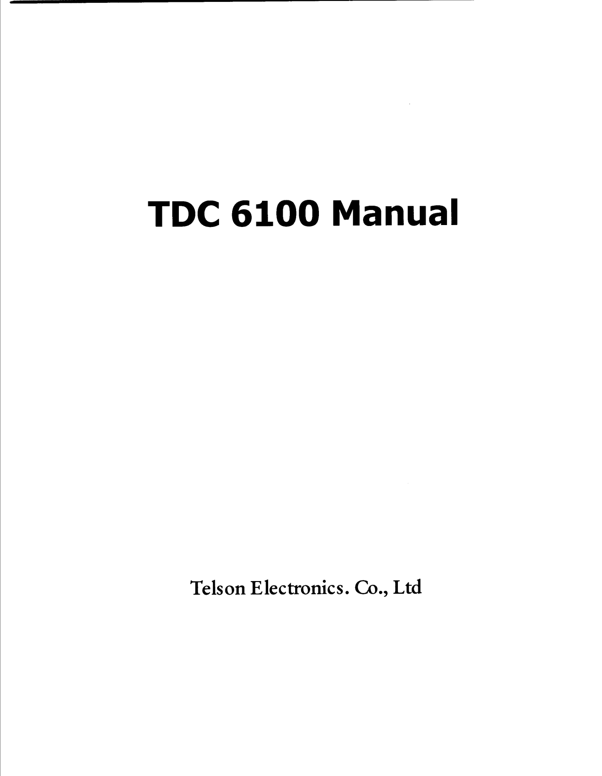 Telson Electronics Co TDC6100 Users Manual