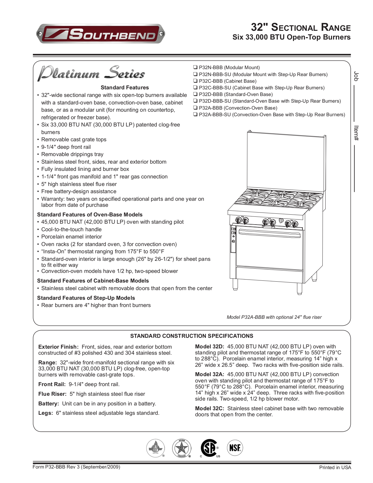 Southbend P32N-BBB General Manual