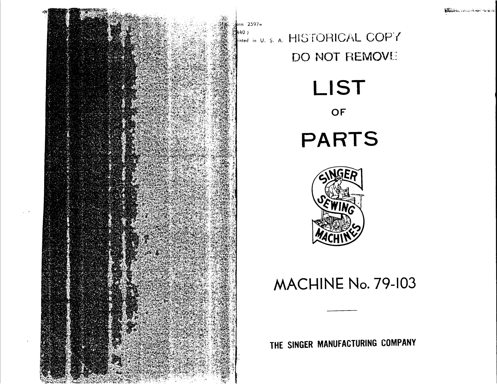 Singer 79-103 User Manual