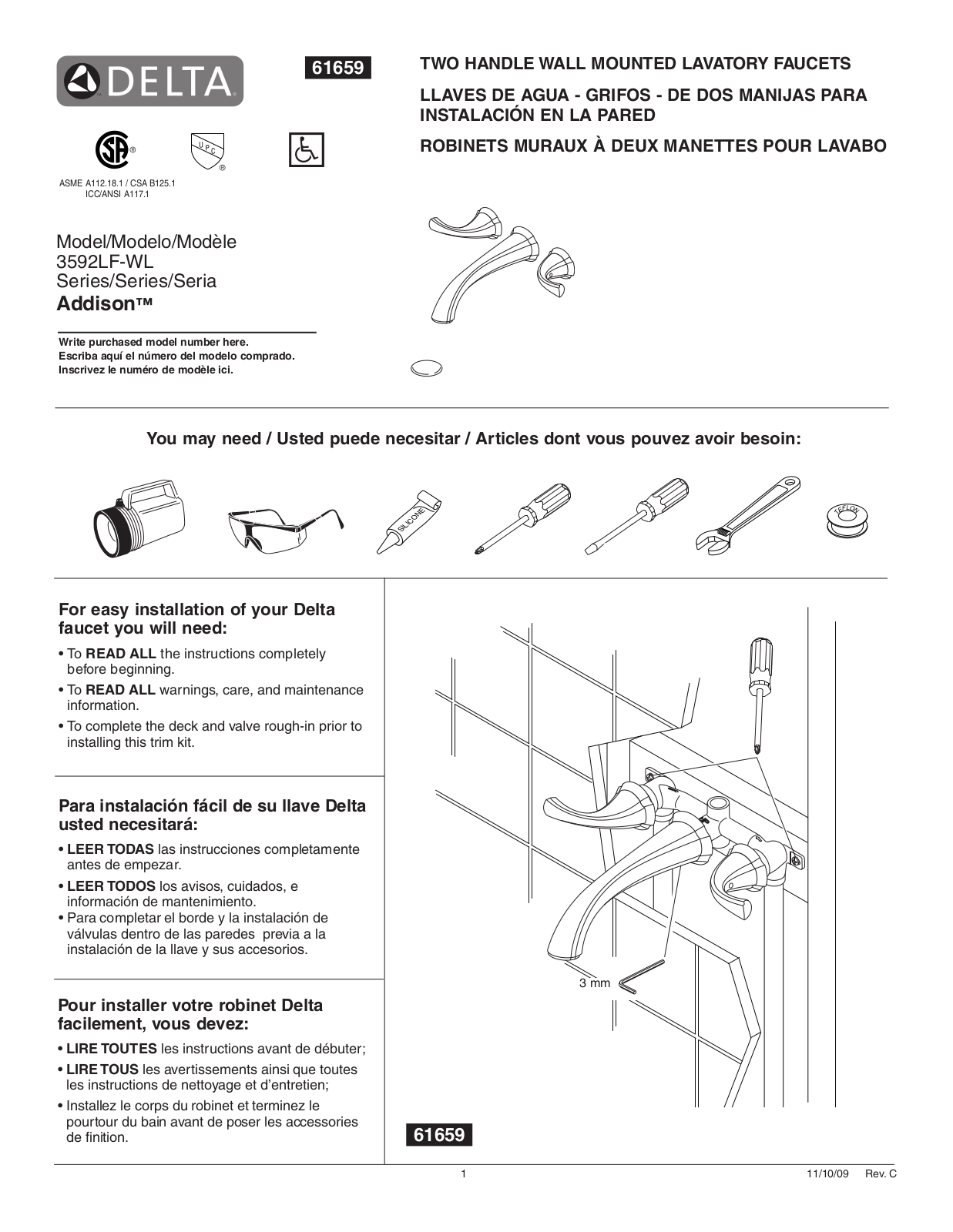 Factory Direct Hardware 3592LF-WL User Manual