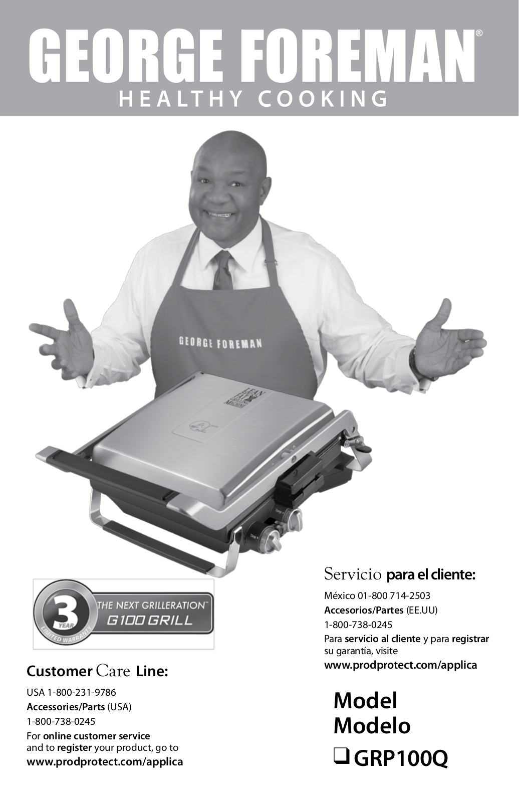 George Foreman GRP100Q User Manual