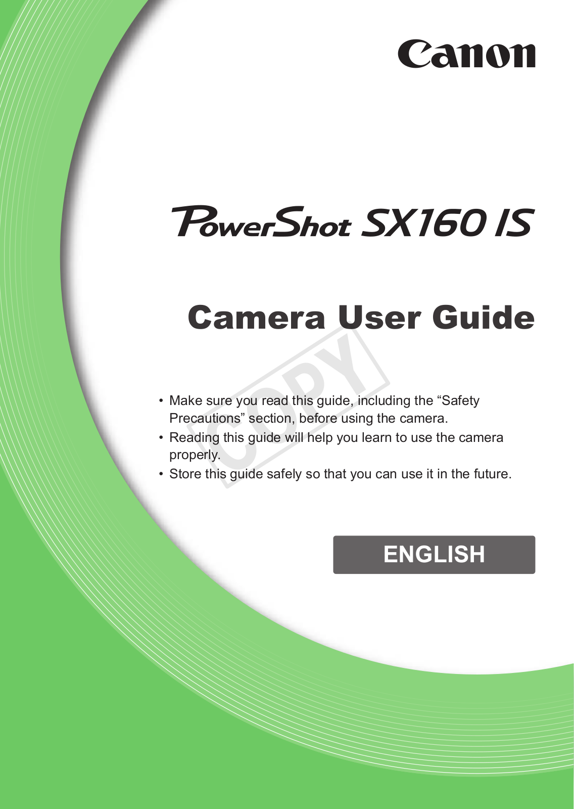 Canon PowerShot SX160 IS User Guide