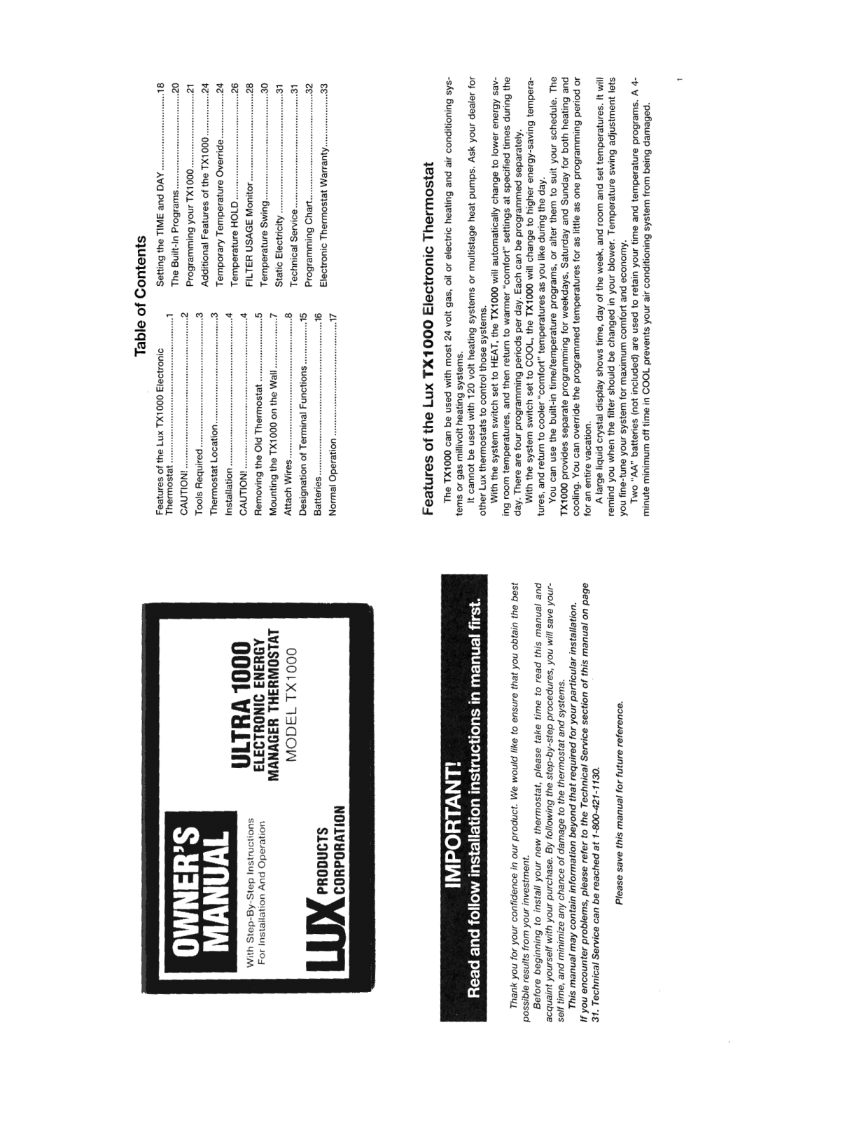 Aeg-electrolux LUX TX1000 User Manual