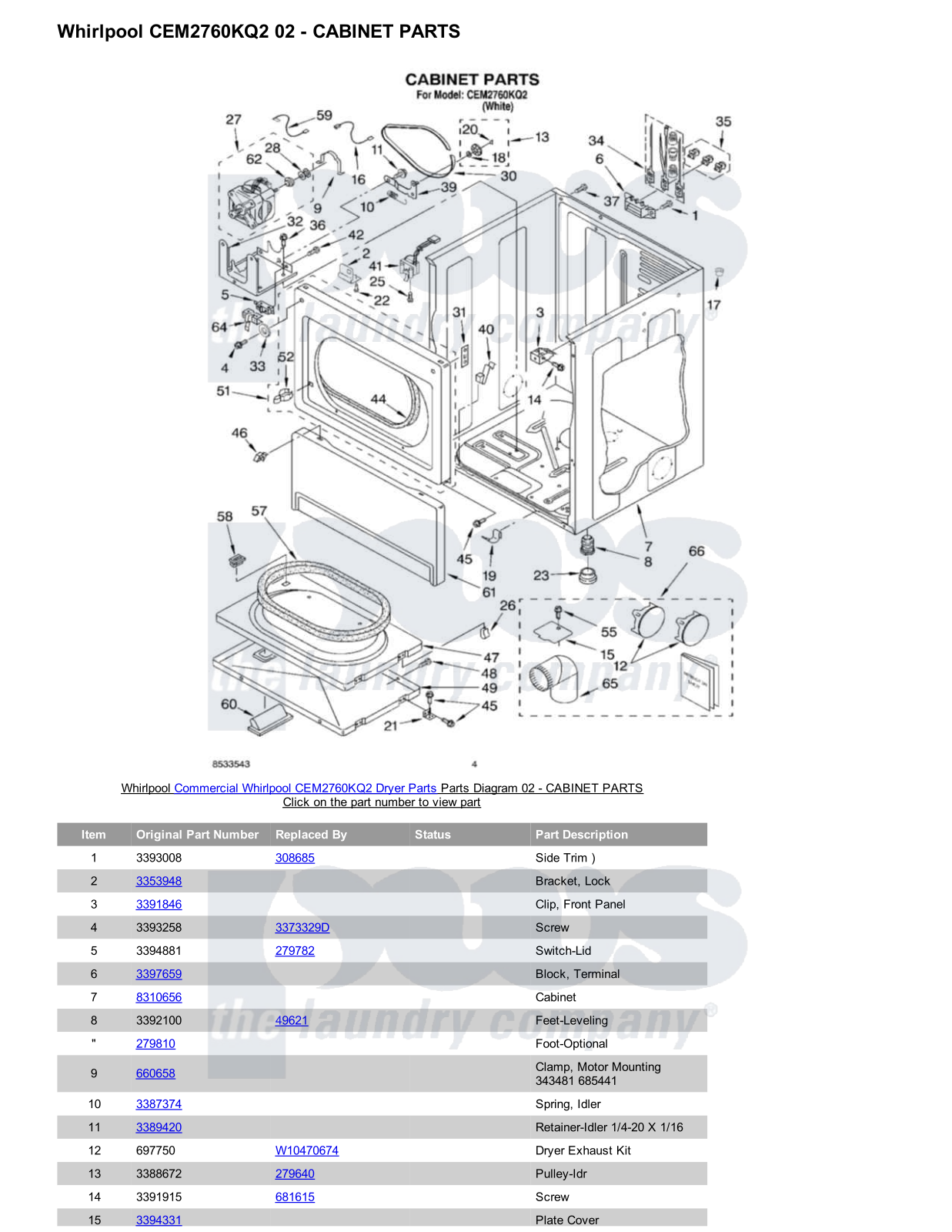 Whirlpool CEM2760KQ2 Parts Diagram