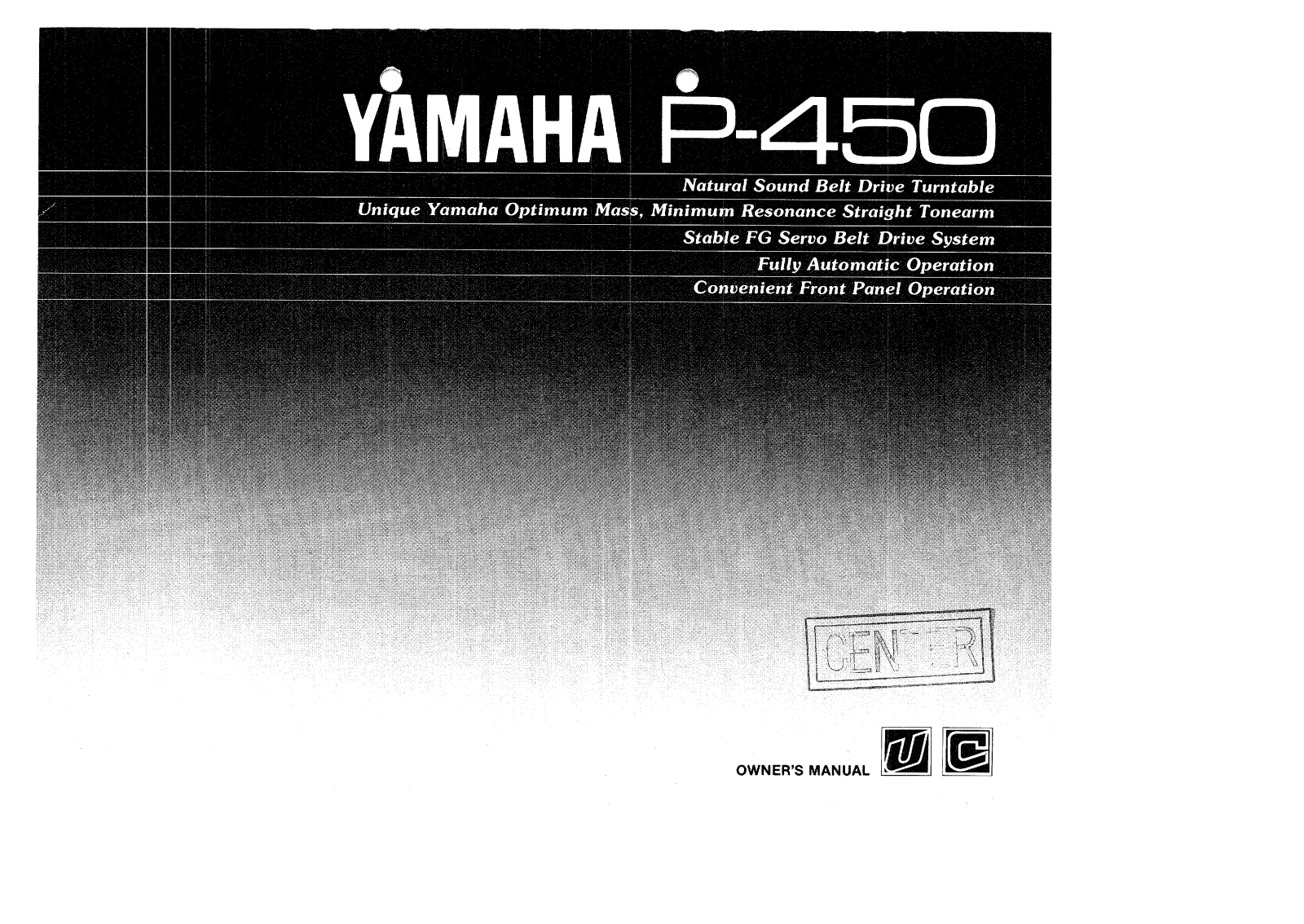 Yamaha P-450 Owners manual