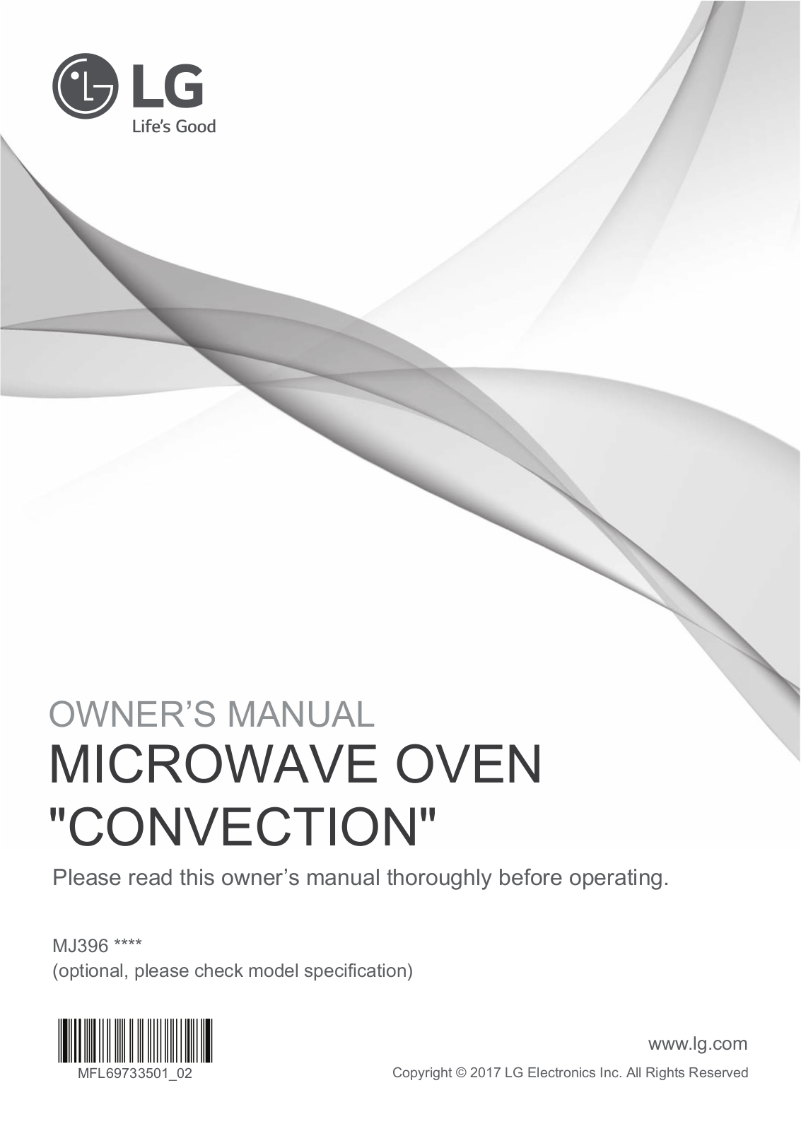 LG MJ3965ACS Owner’s Manual