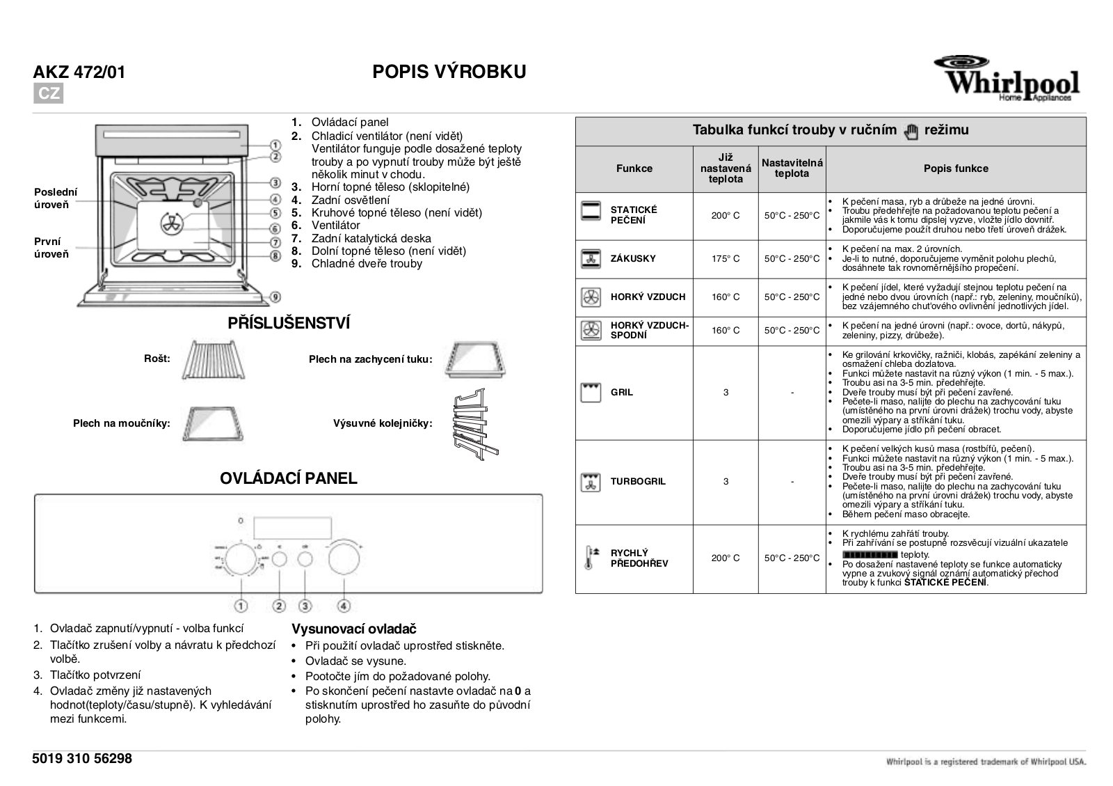 Whirlpool AKZ 472/01 IX User Manual