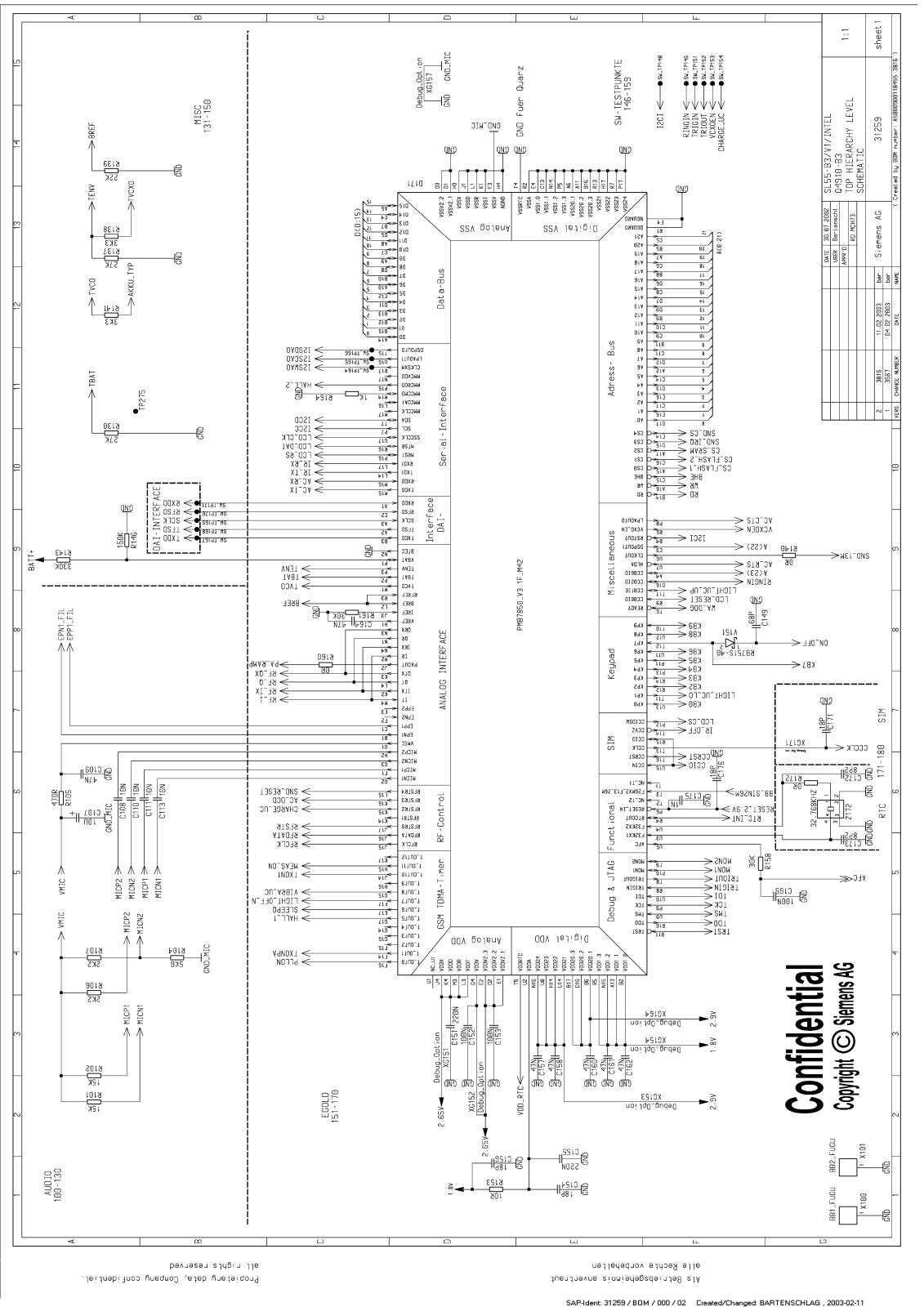 Siemens SL55 Schematic