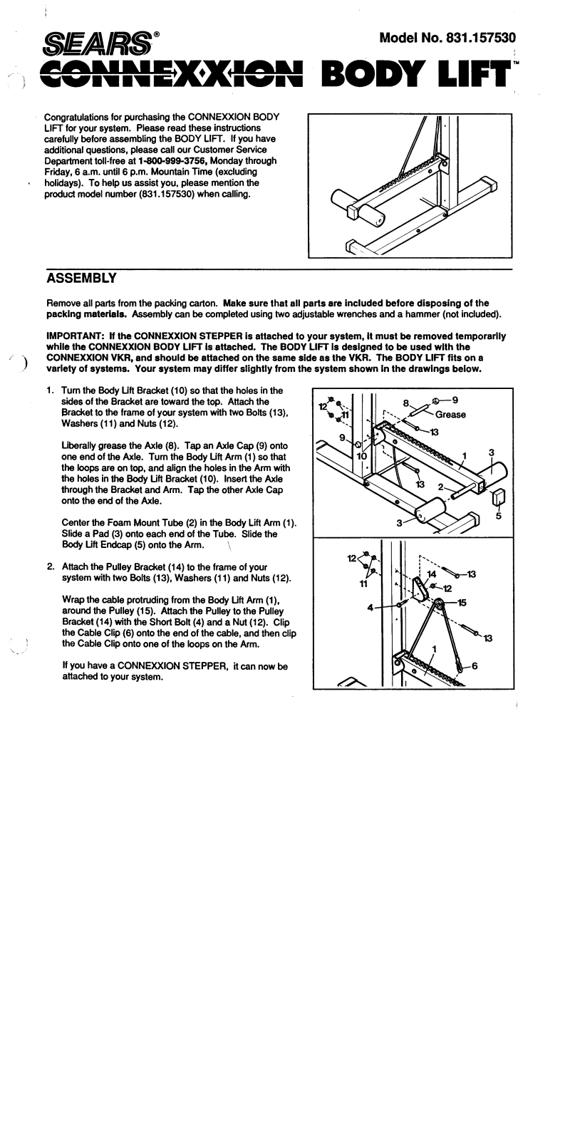 Lifestyler 831.157530 Assembly Instruction