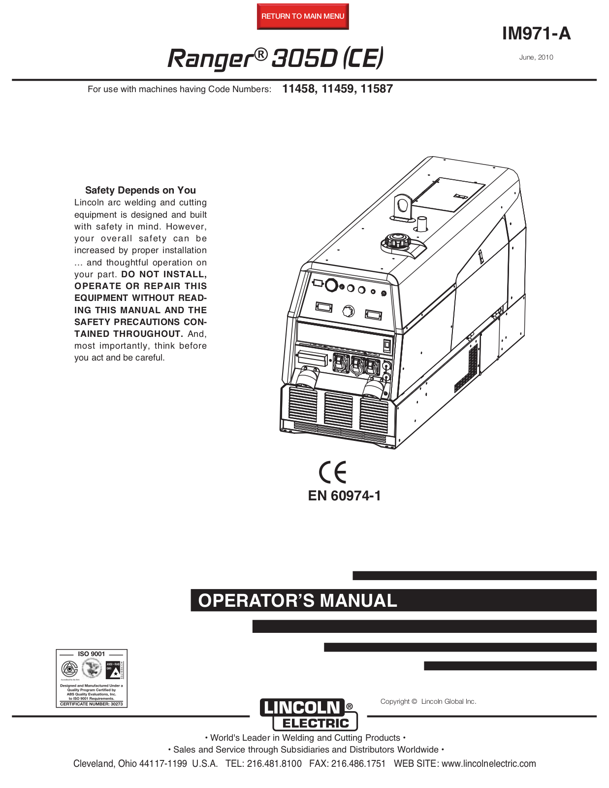 Lincoln Electric IM971 User Manual