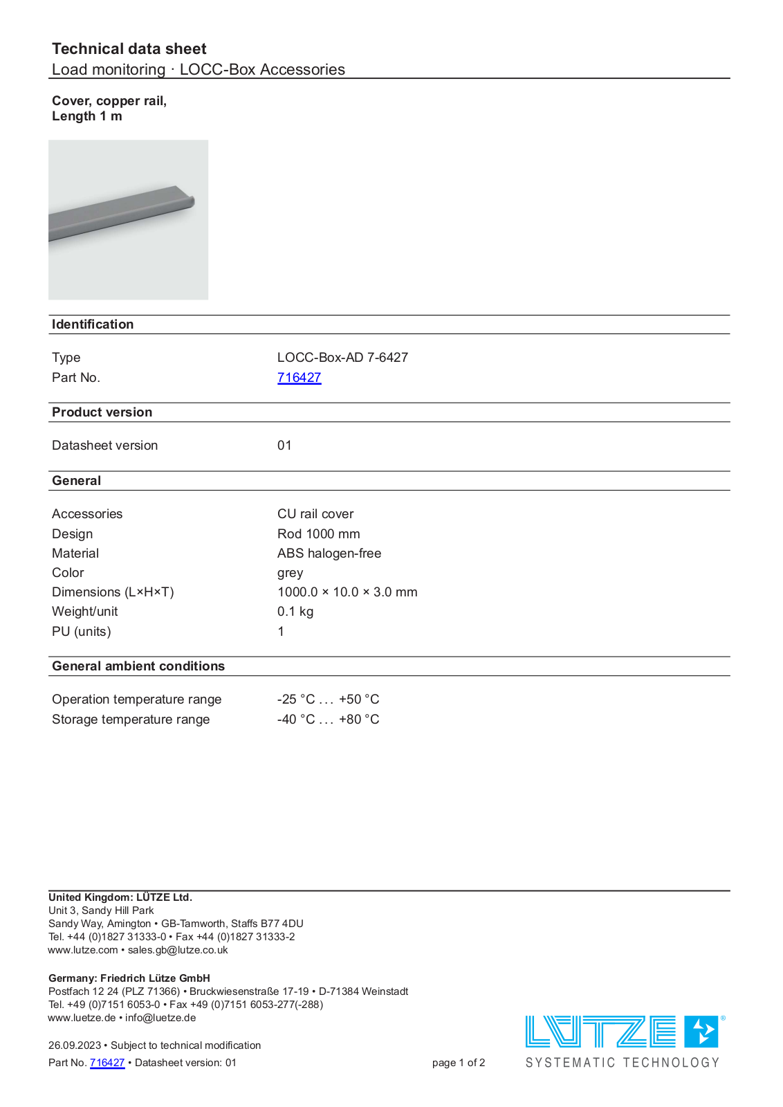 LUTZE 716427 Specification - ManualMachine.com