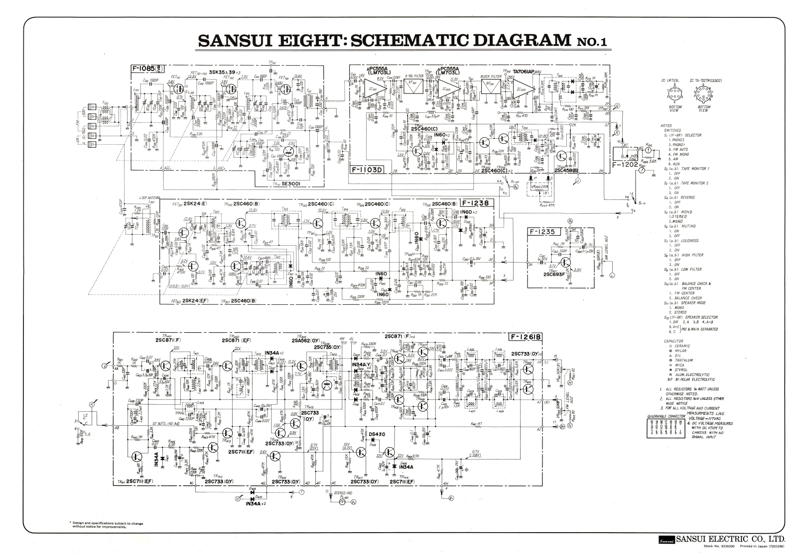 Sansui Eight Cirquit Diagram