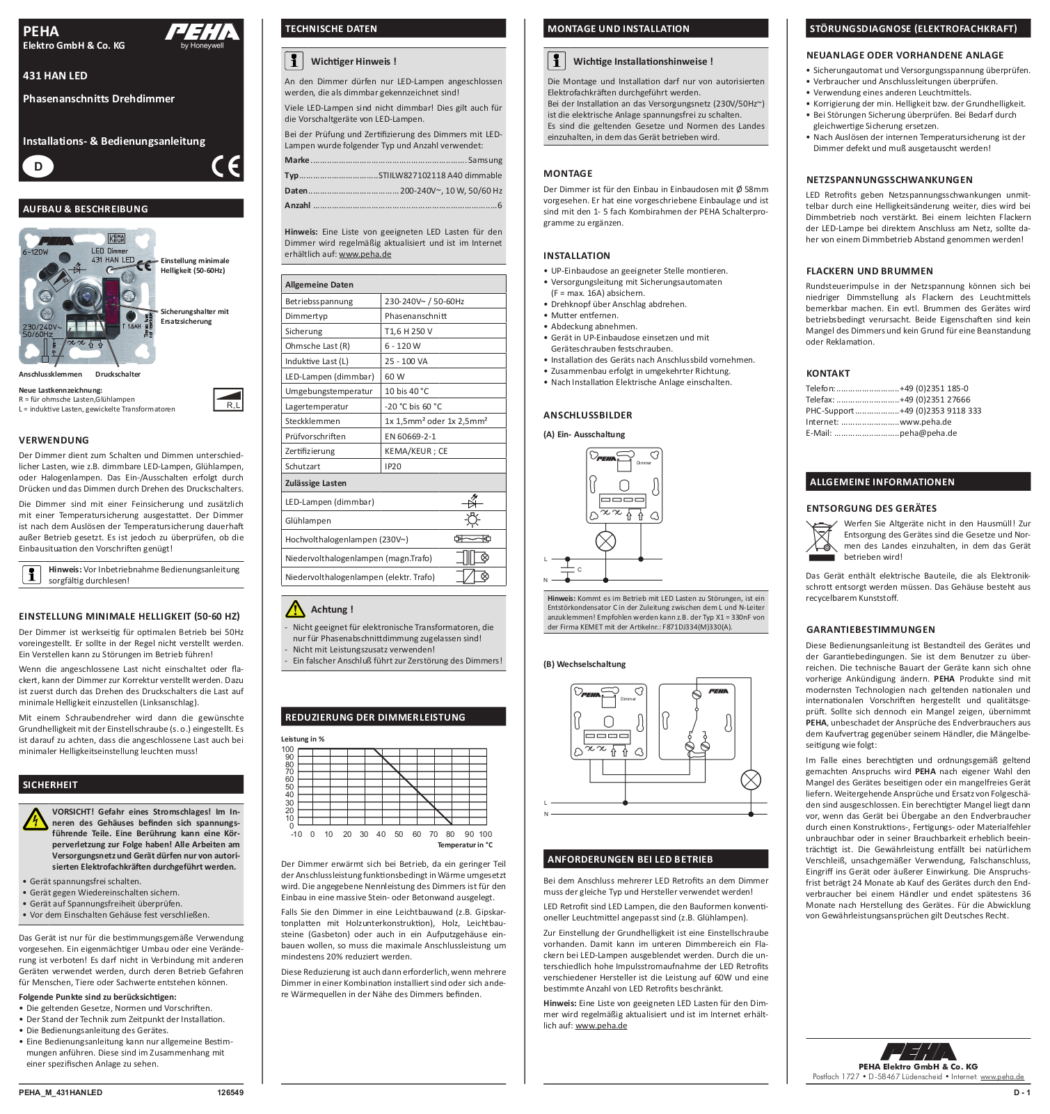 PEHA 431 HAN LED User guide