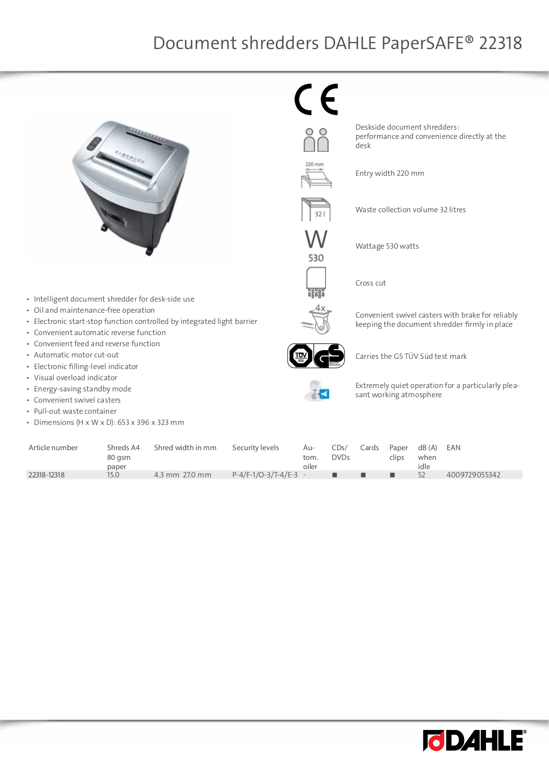 Dahle 22318 User Manual