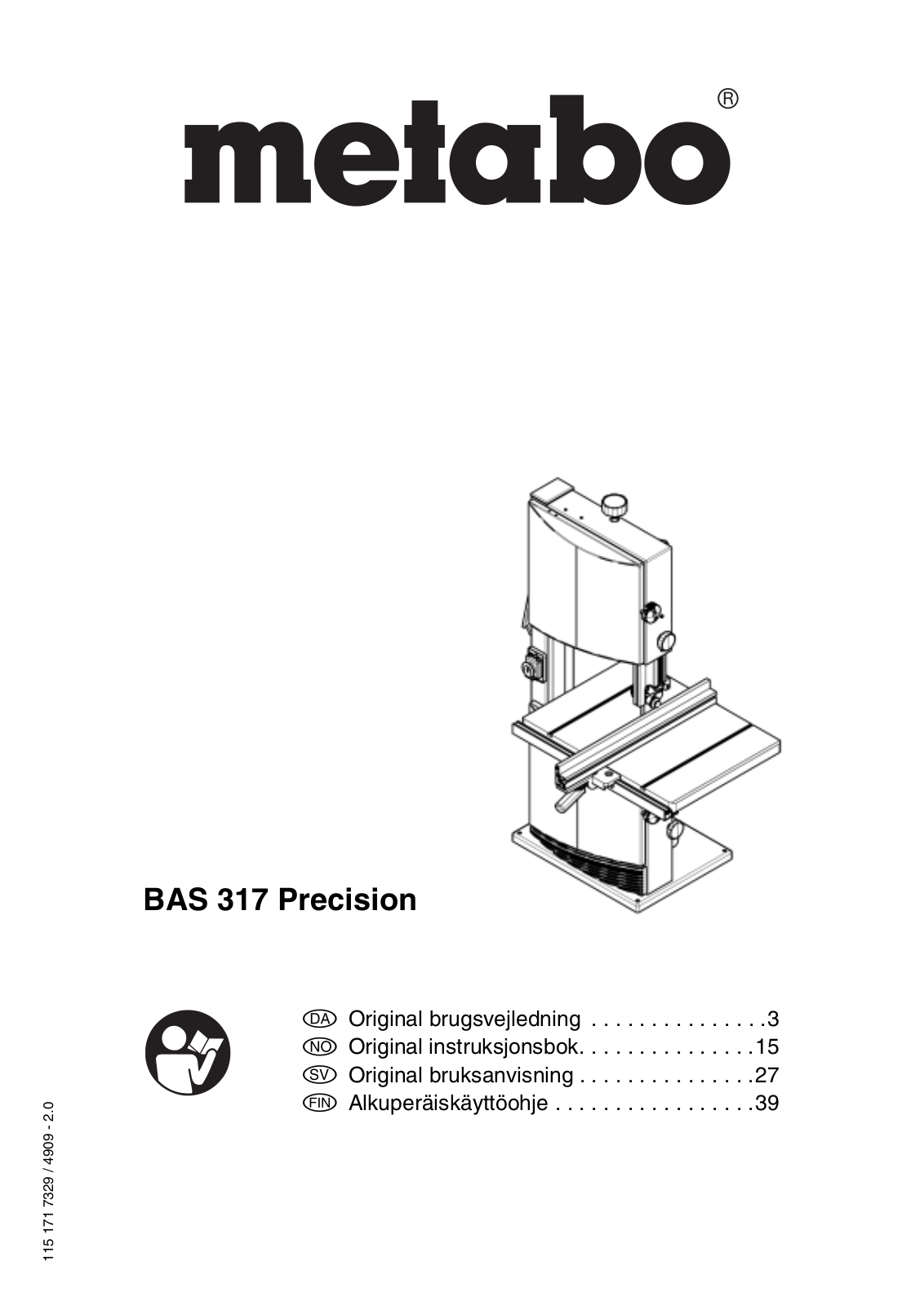 Metabo BAS 317 Precision WNB, BAS 317 Precision DNB User guide - ManualMachine.com