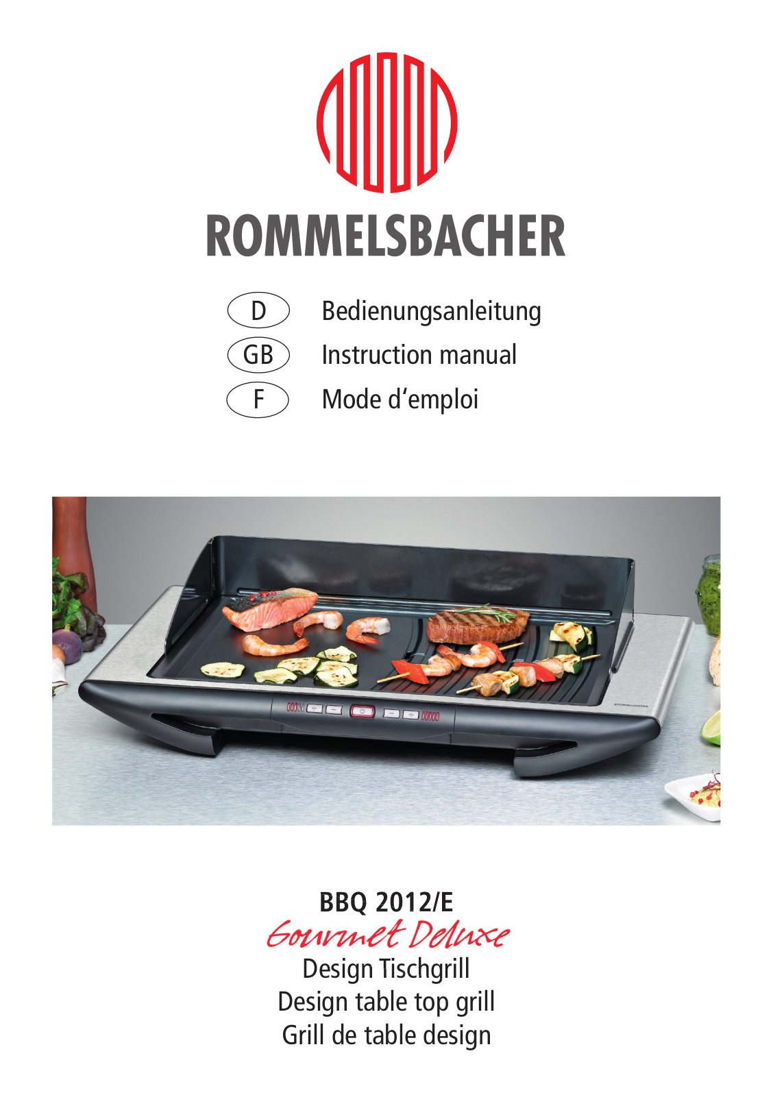 Rommelsbacher BBQ 2012-E operation manual