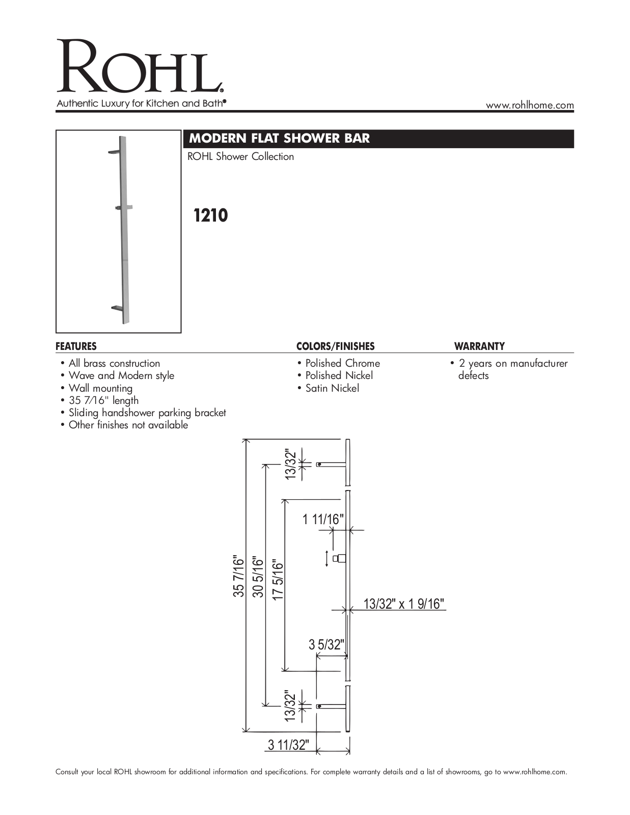 Rohl 1210STN User Manual