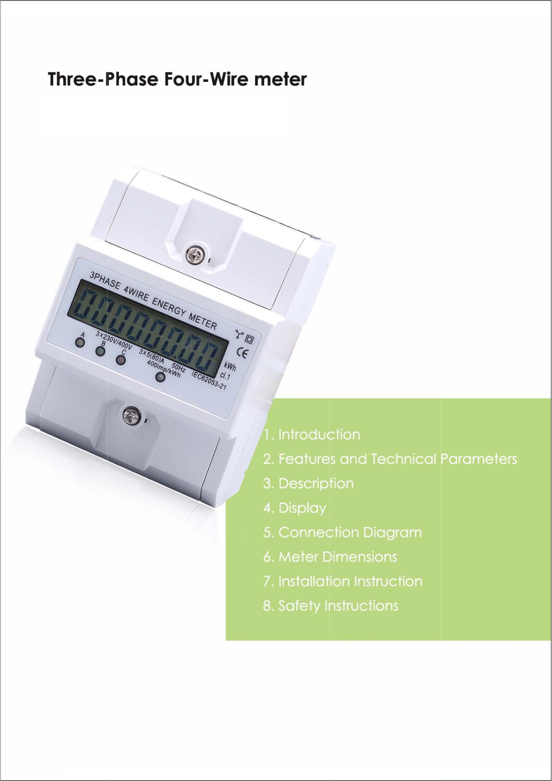 Wire Meter Three Phase Four Wire Energy Meter User Manual