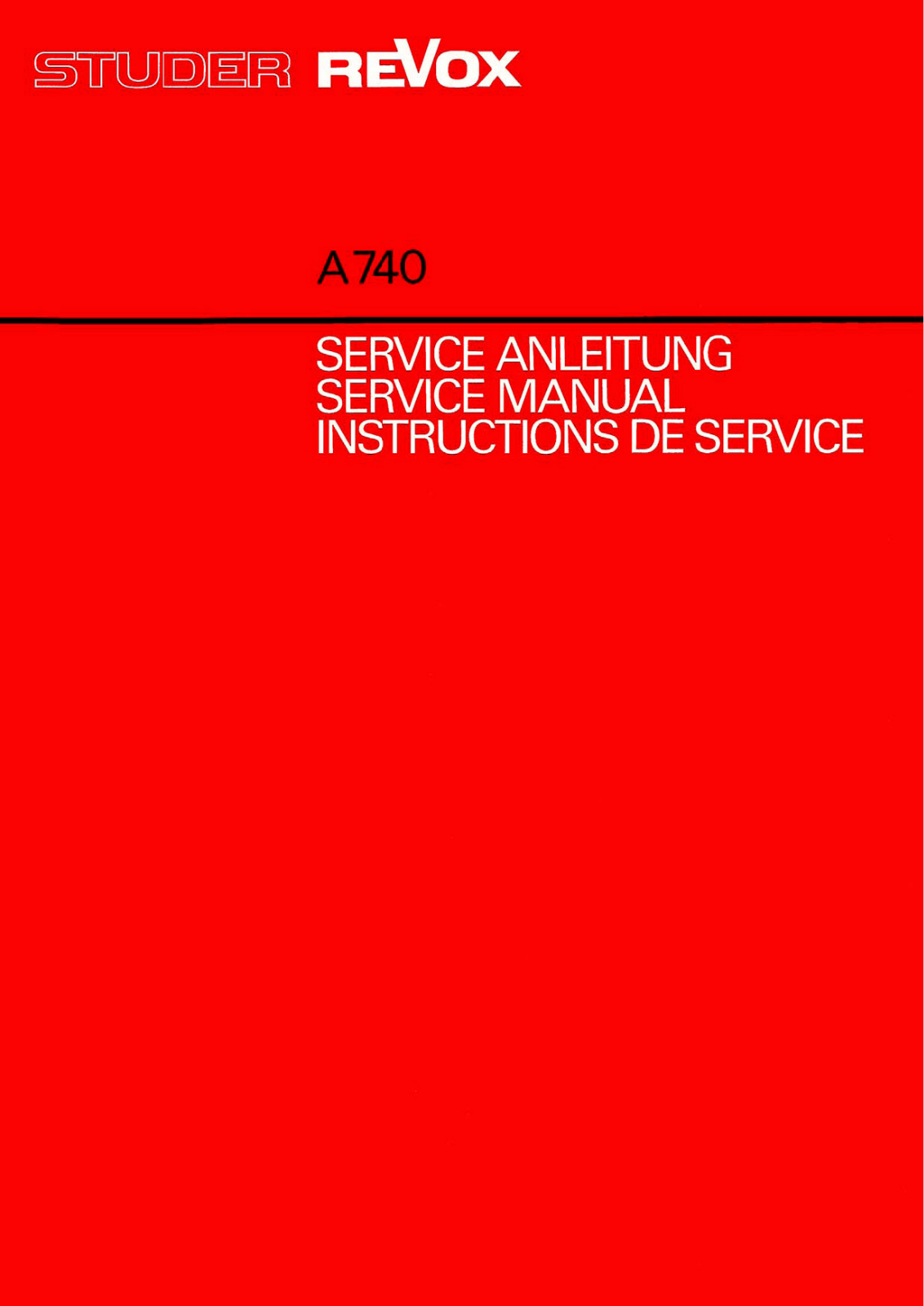 Revox A-740 Service manual