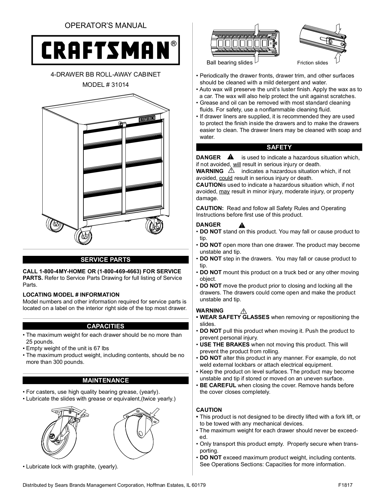 Craftsman 31014 Service Parts