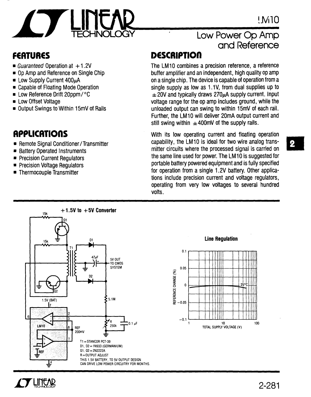 Linear Technology LM10 Datasheet