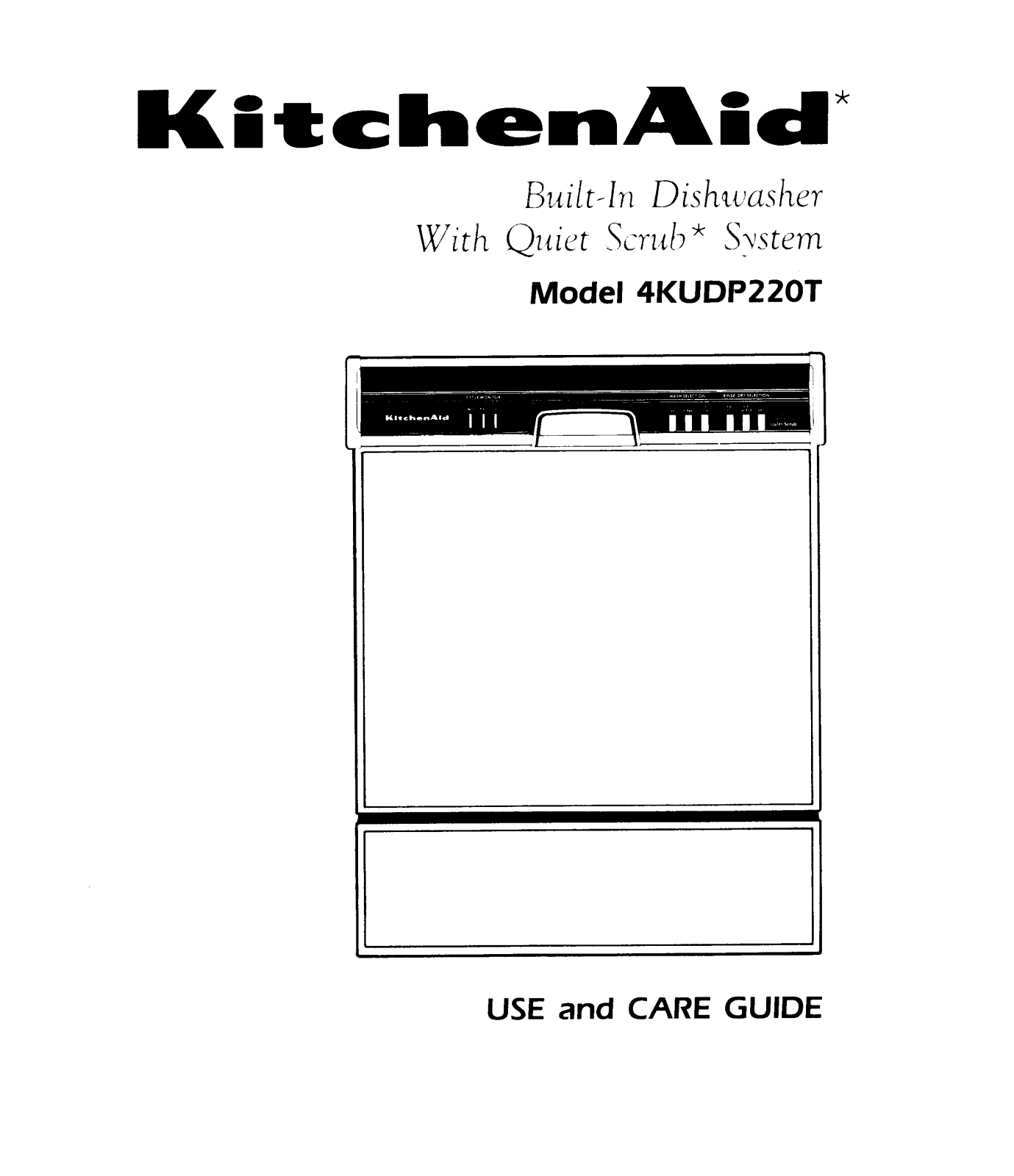 KitchenAid 4KUDP220T Owner's Manual