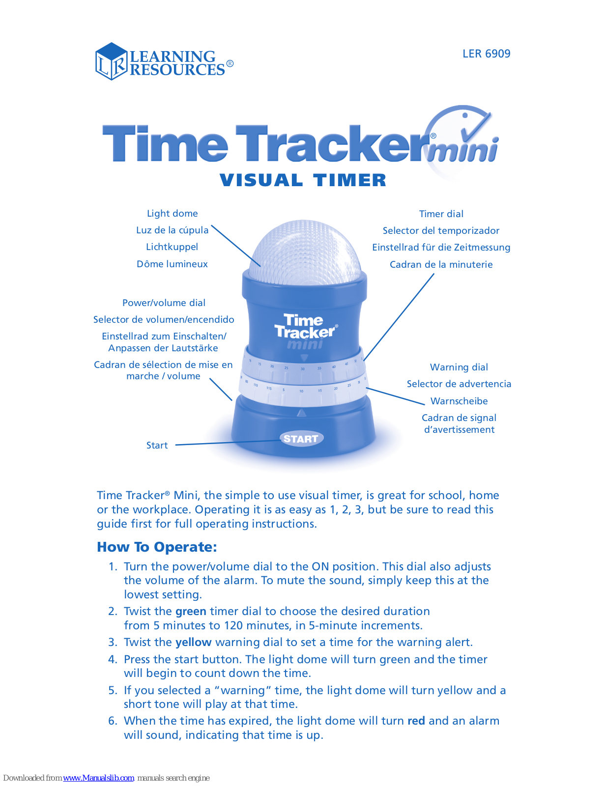 Learning Resources Time Tracker mini, Time Tracker mini LER 6909 User Manual