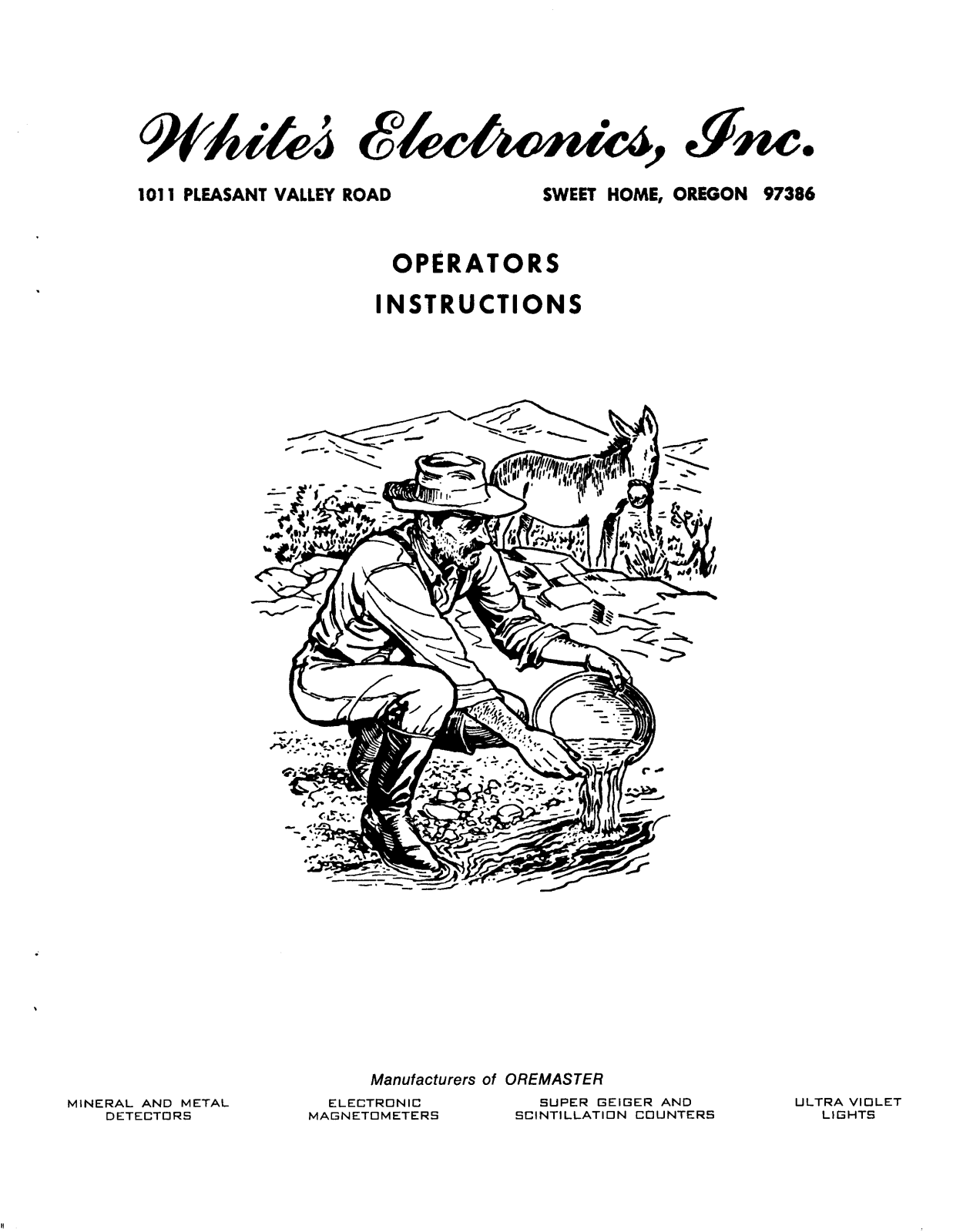 Whites Electronics OUTDOORSMAN User Manual