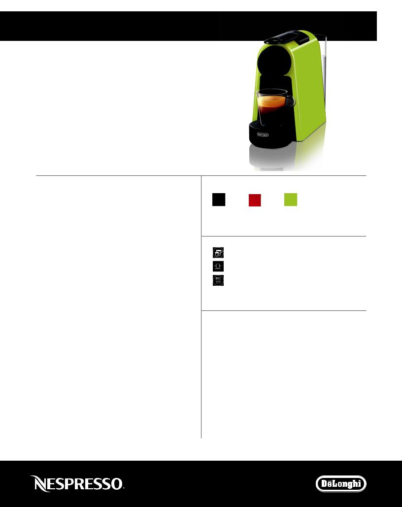 Nespresso EN85 Specification Sheet