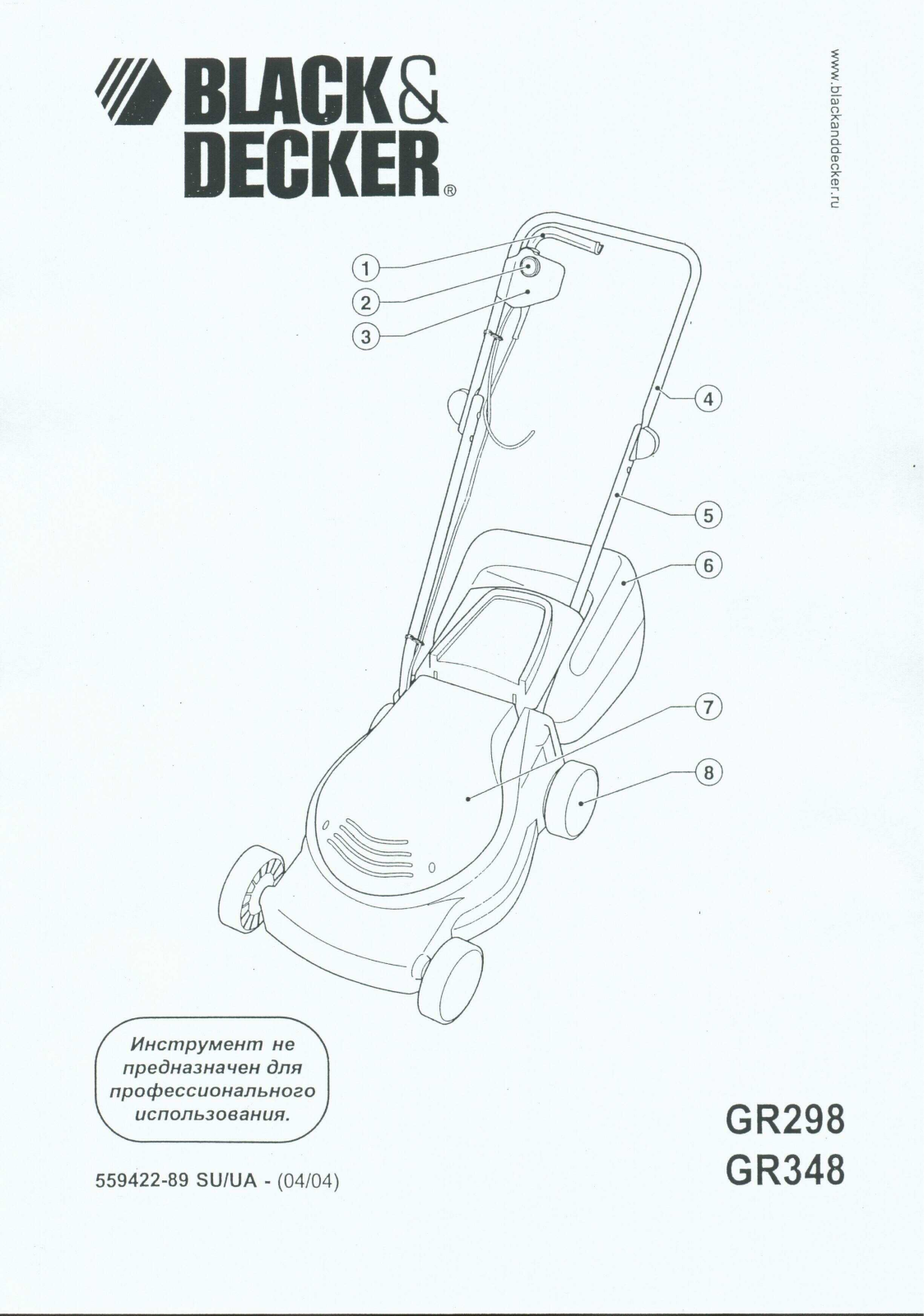 Black+Decker GR 298 User Manual