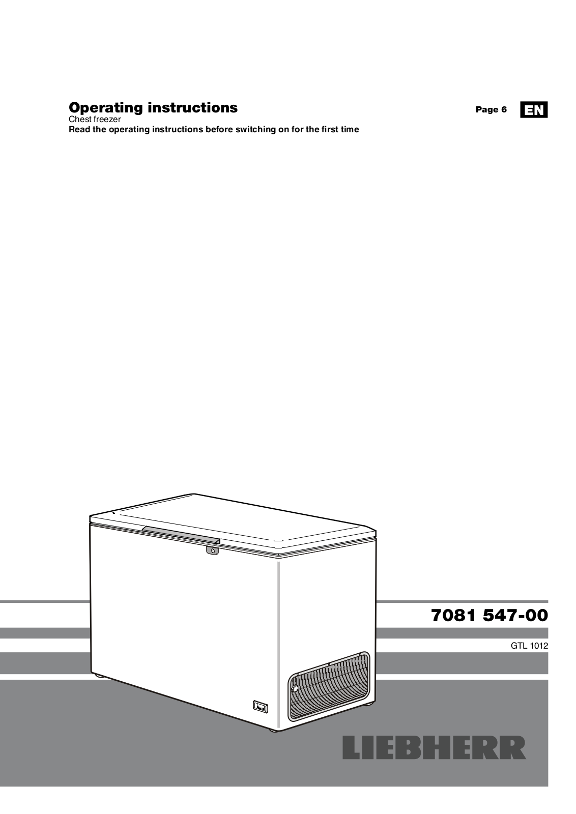 liebherr GTL 3006-21 operation manual