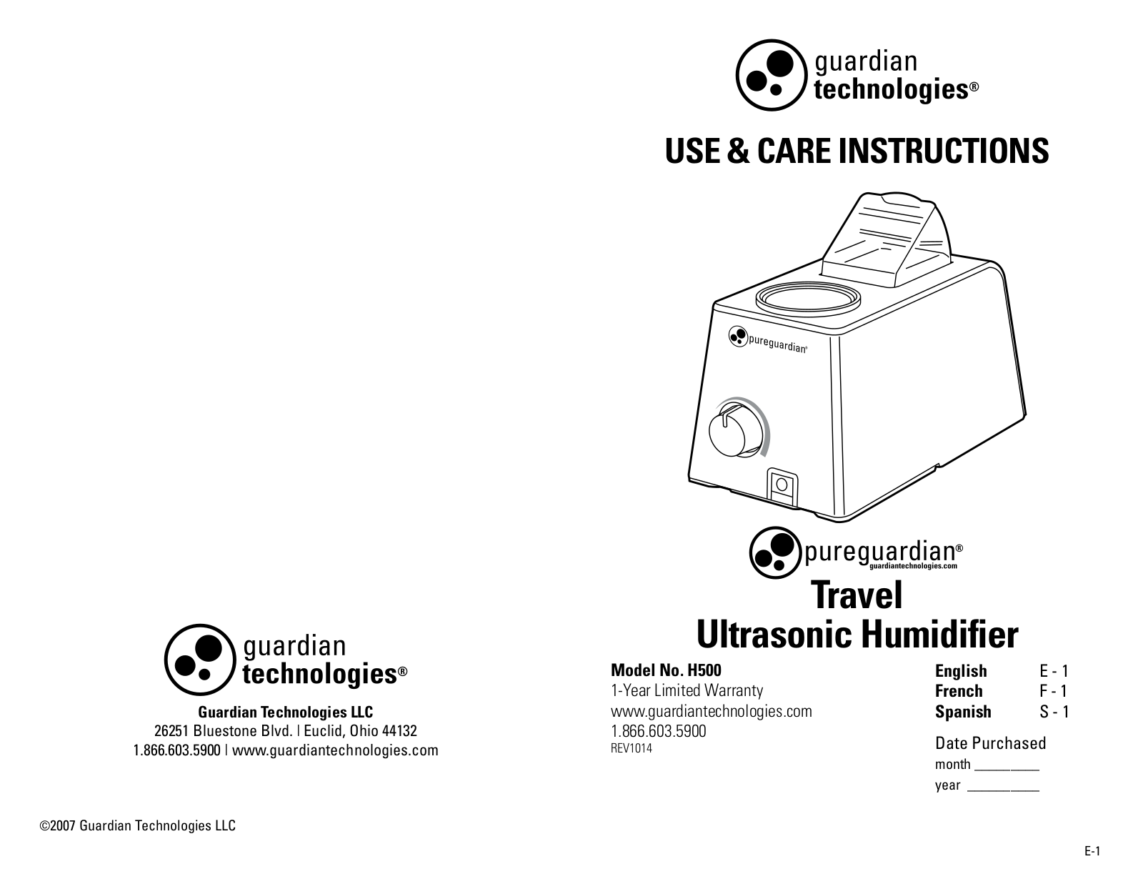 Guardian H500 User Manual