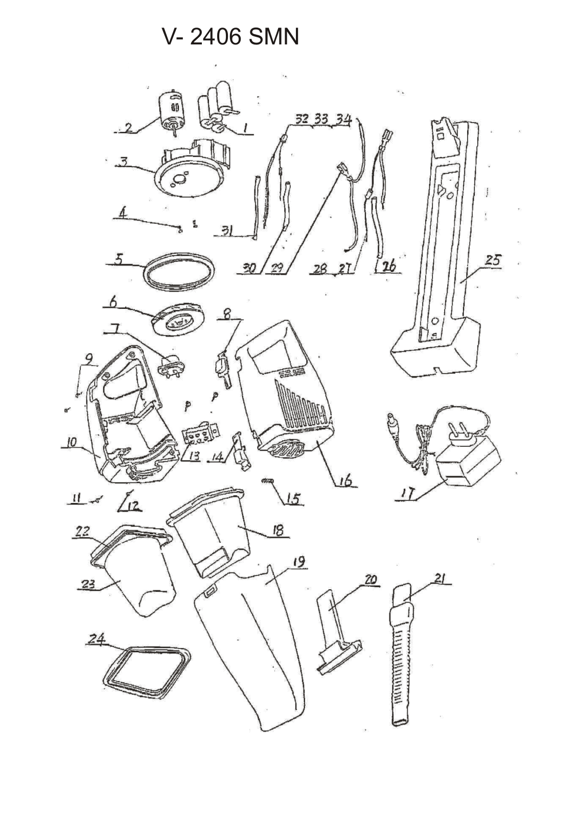 BORK V- 2406 SMN Spare Parts List