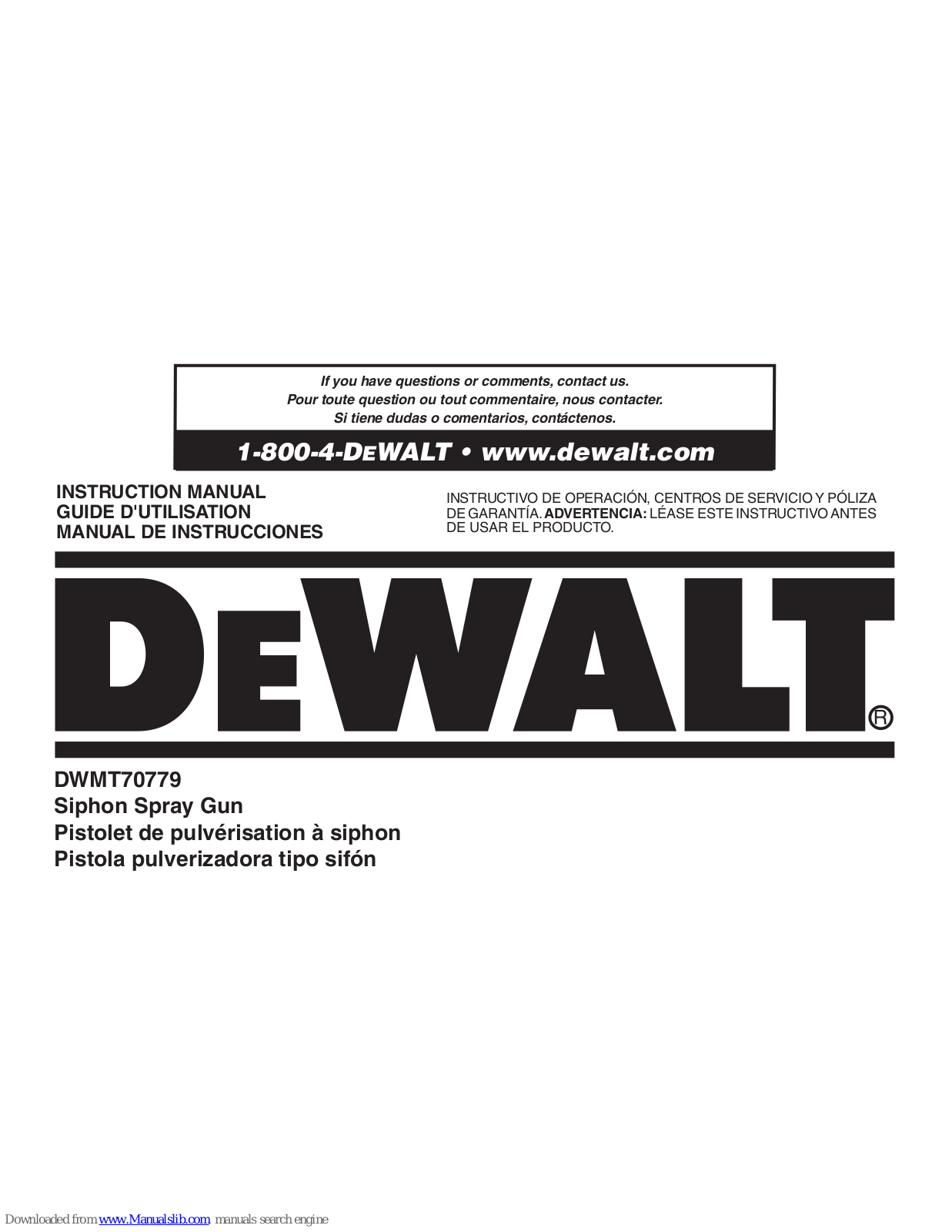 DeWalt DWMT70779 Instruction Manual