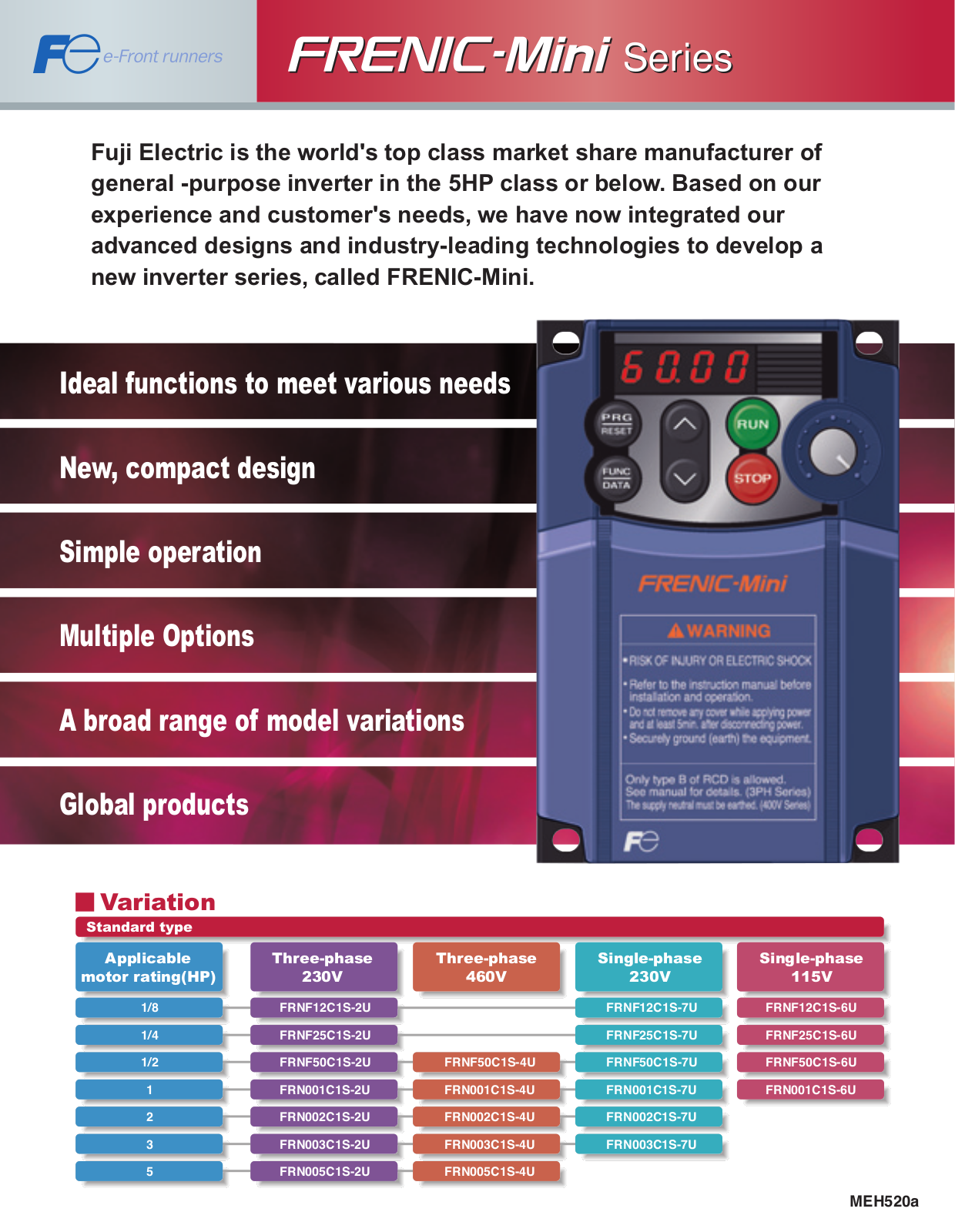 Fuji Electric FRENIC-Mini Specifications