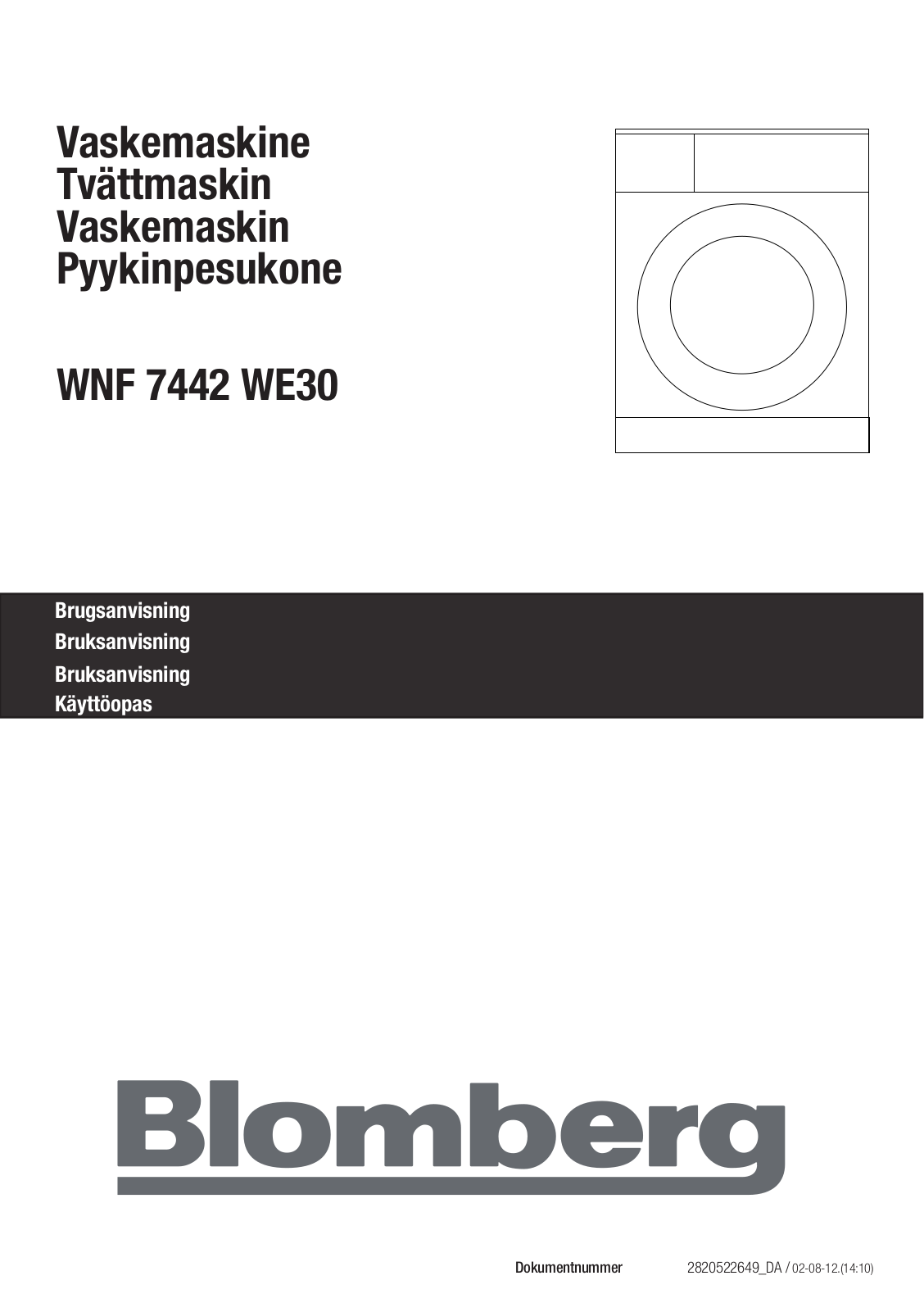 Blomberg WNF 7442 WE30 User Manual