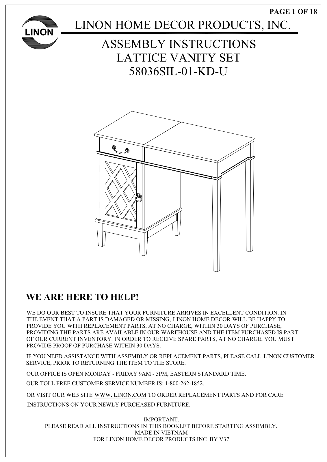 Linon 58036SIL01KDU Assembly Guide - ManualMachine.com