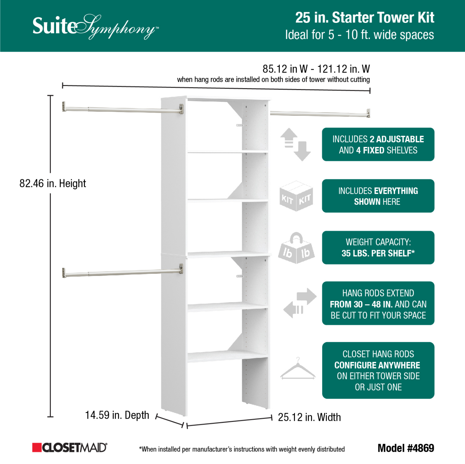 ClosetMaid CLOP1296 Specifications - ManualMachine.com